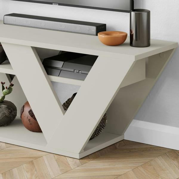 Decortie Pipralla Modern TV Stand Unit with Shelves for Up to 43" TVs 110cm