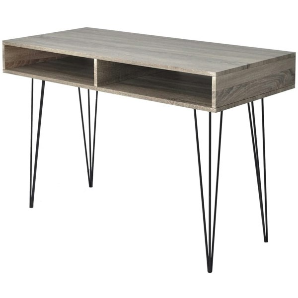 Berkfield Desk with 2 Compartments Grey