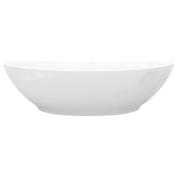 Berkfield Luxury Ceramic Basin Oval with Overflow and Faucet Hole