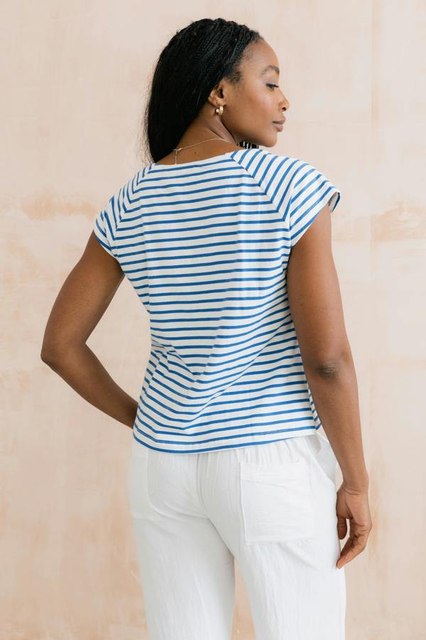 Lily & Me Tidal Cobalt Stripe T-Shirt