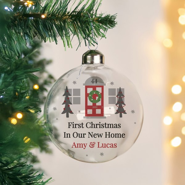 Personalised Memento Company Personalised Home For Christmas Glass Bauble