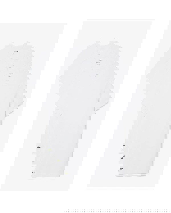 Lacoste Mens 3-Pack Plain Mens T-Shirts - White 001