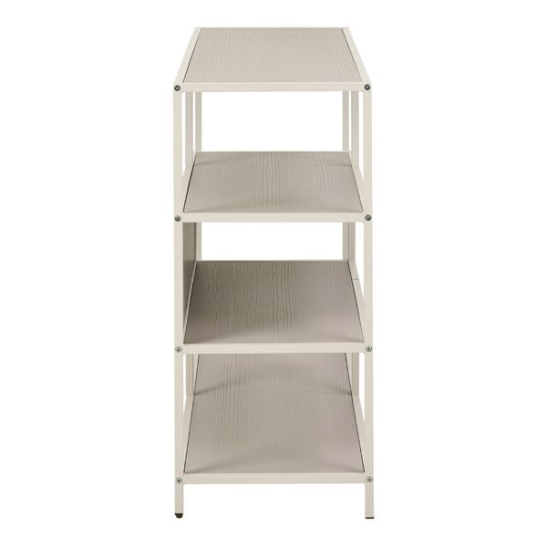 Furniture To Go Seaford Wide Grey Steel Bookcase With 4 Grey Melamine Shelves