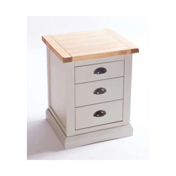 Cabinet Bits Loreo 3 Drawer Bedside Table