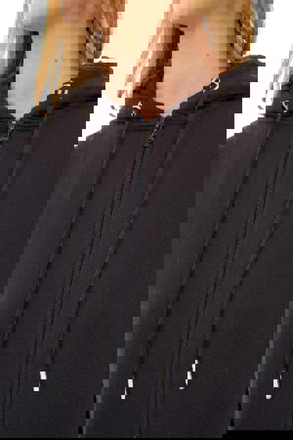 Smart Living Women's Stylish Zip-Up Hoodie with Pockets - Cozy Casual Wear - Black