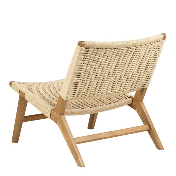 Wyld Haus Wigletree Cream and Natural Oak Wood Lounge Accent Chair