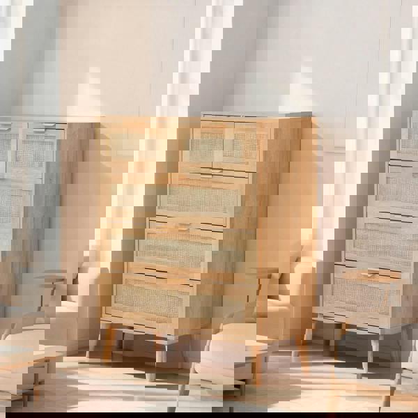 Furniture One Chest of Drawers, Clothing Storage Cabinet with Wood Legs for Bedroom, Living Room