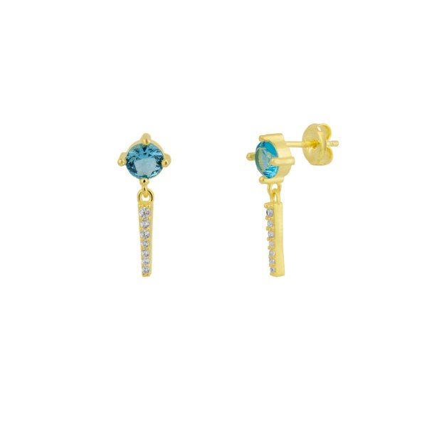 Spero London Sterling Silver Blue Gemstone Spike Charm Sodalite Earrings