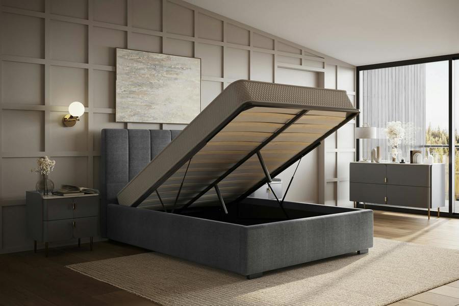 Flair Waltz Fabric Ottoman Bed