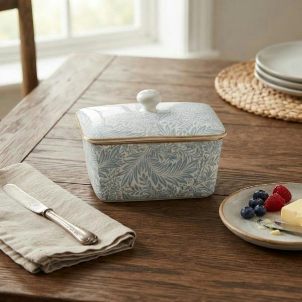 Garden Greatness Larkspur Floral Design Butter Dish