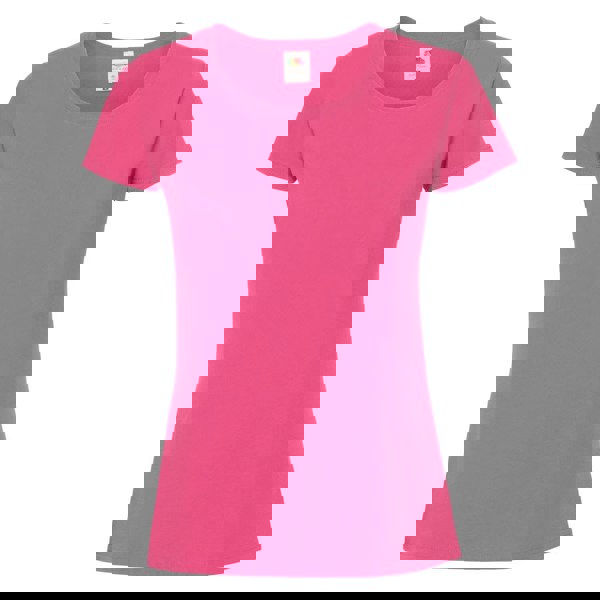Fruit Of The Loom Womens/Ladies Fit Ringspun Premium Tshirt - Fuchsia