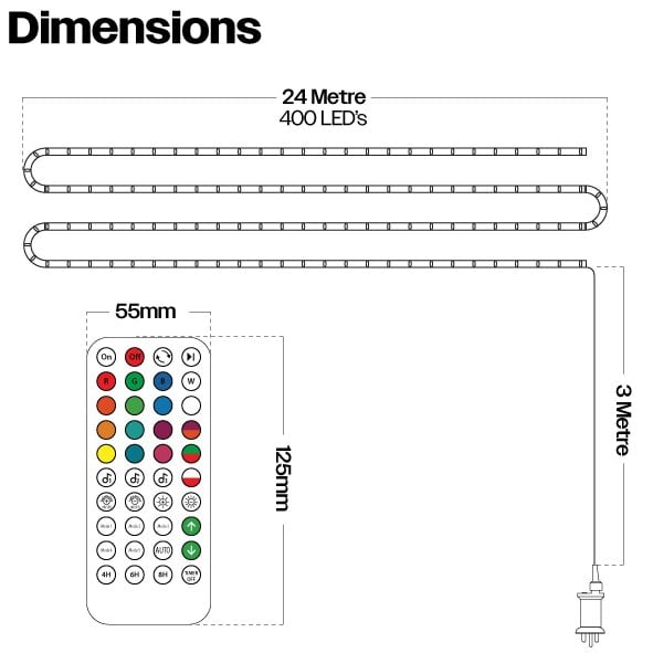 Scotts of Stow Xmas Haus RGB Mini Seed LED Multifunction String Lights APP Control  Multifunction Handheld Remote 24m