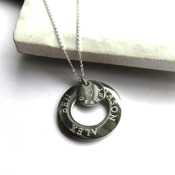 Aye Do Gifts Personalised Infinity and Mini Disc Necklace | Family Names