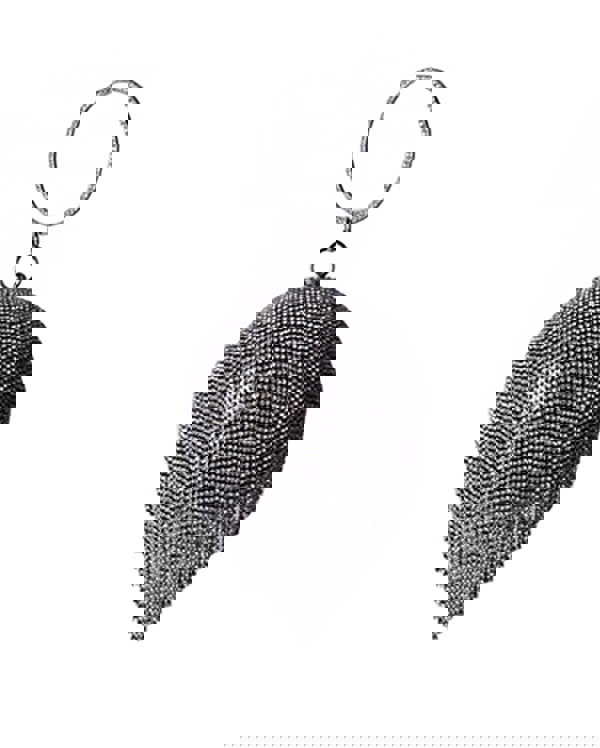 Kitise Womens Sparkling Rhinestones Fringed Ball Shape Evening Clutch Bag