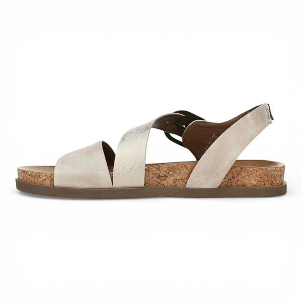 Blowfish Malibu Women's Cloud Silver Footbed Strappy Flat Sandals - Lance