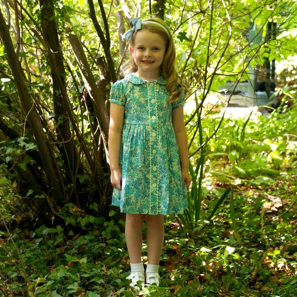 Rachel Riley Sky Blue Floral Button-front Dress