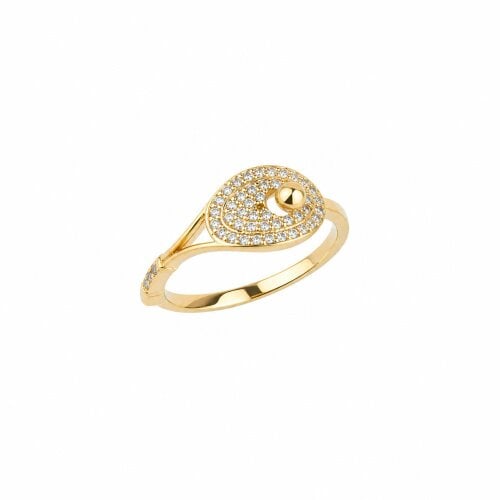 Spero London Sterling Silver Tennis Racket Ring - Gold