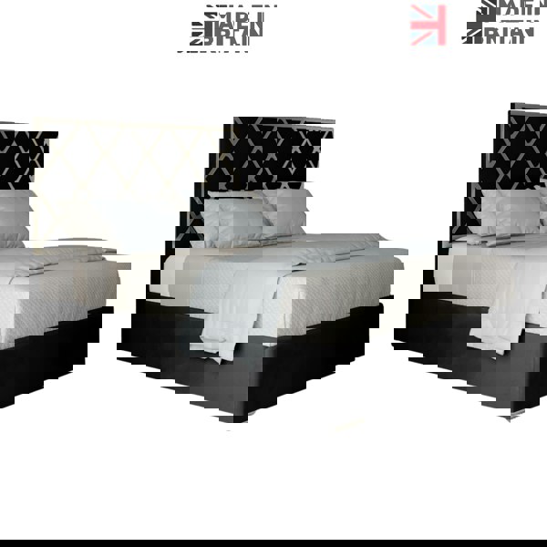 Casa Magna Tammy Upholstered Soft Velvet Metal Bed Frame - Black