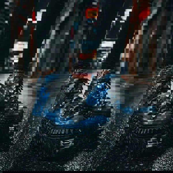 New Rock M-WALL106N-C16 Blue Leather Gothic Rock Ankle Boots