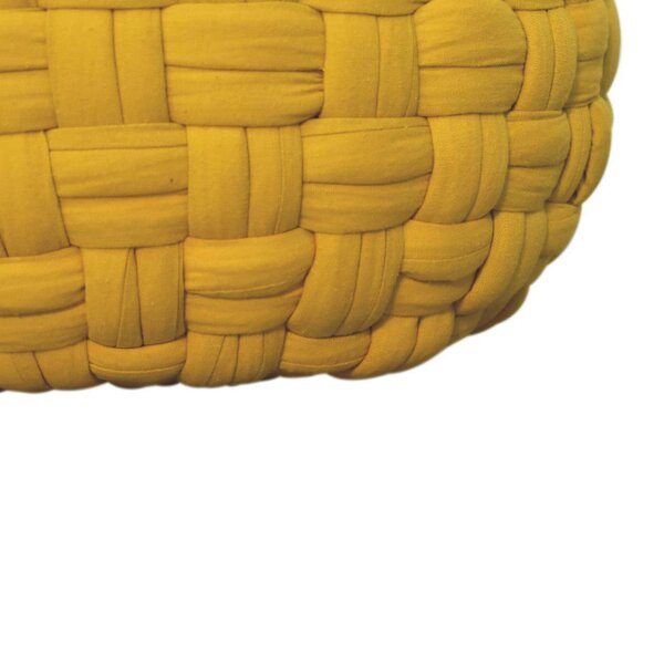 Wyld Haus Lucca Yellow Mustard Cotton Weave Tube Footstool