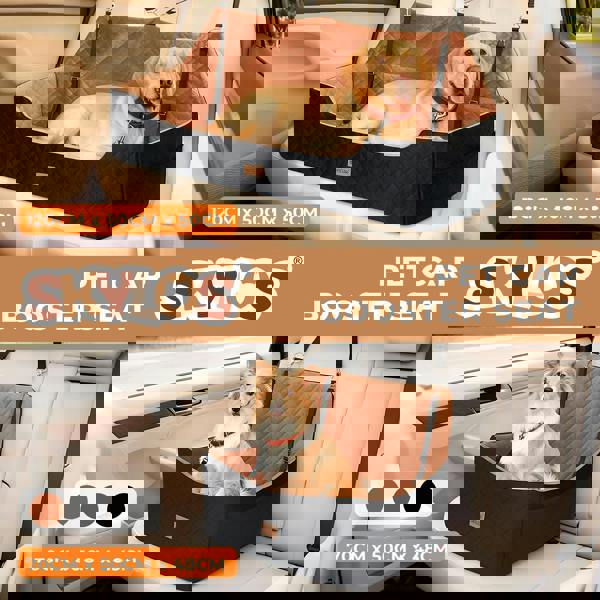 Skylos Dog Booster Car Seat Travel Carrier Bed Bag Basket for Medium Large Pets