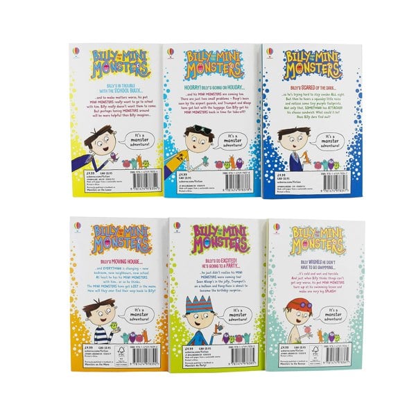 Billy and the Mini Monsters 6 Book Set Series 1 (Monsters go to School, on a Plane & More)