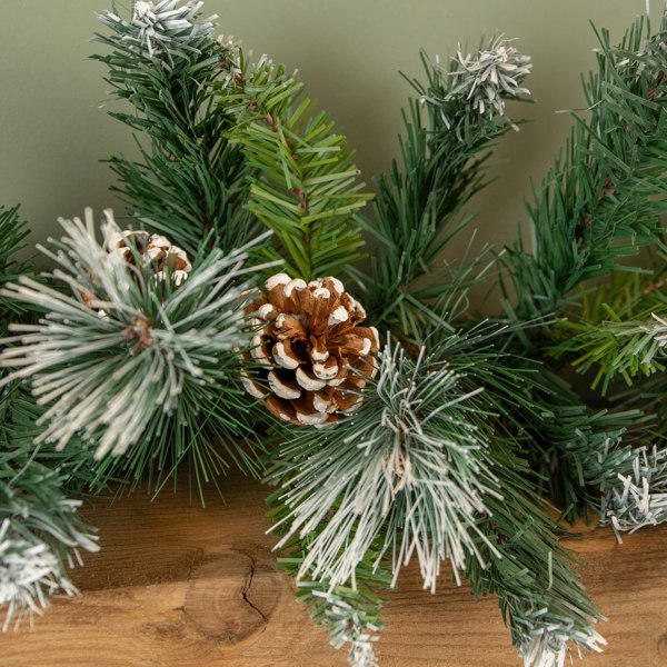 Samuel Alexander 270cm x 25cm Frosted Glacier Christmas Garland with Pine Cones