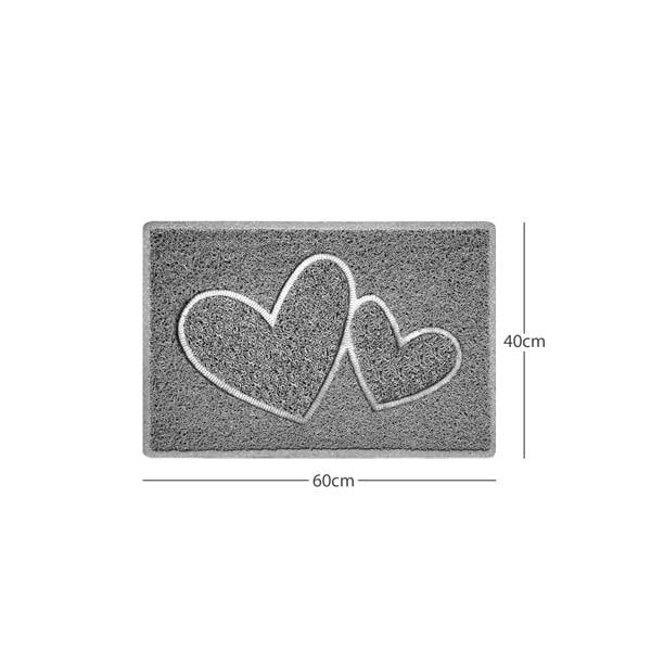 Nicoman "Double Heart" Embossed Loofah Textured Spaghetti Doormat