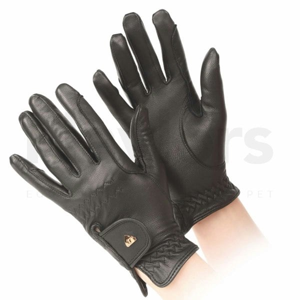 Aubrion Womens/Ladies Leather Riding Gloves - Black