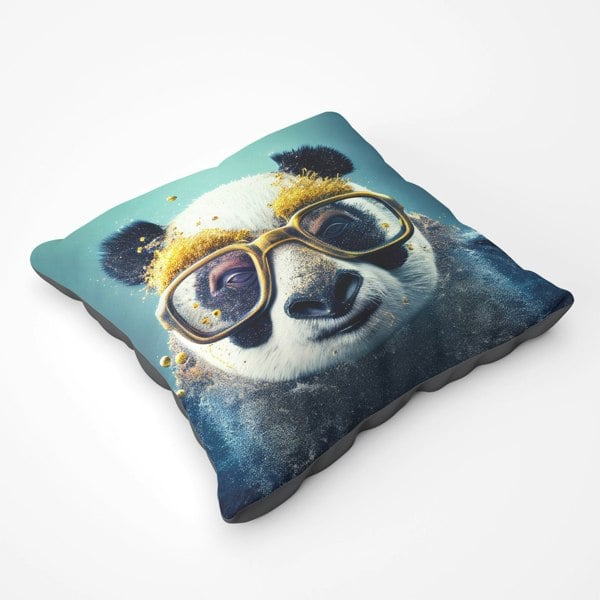 Warren Reed Panda With Golden Glasses Splashart Floor Cushion