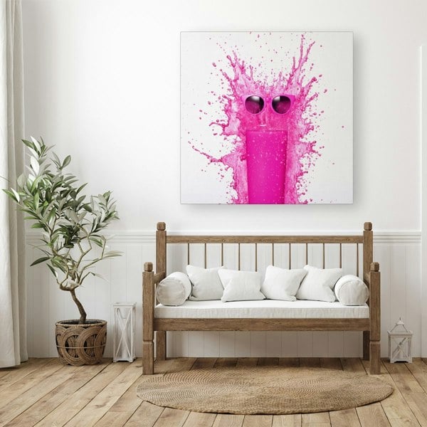 Warren Reed Pink Splashart Glass Canvas