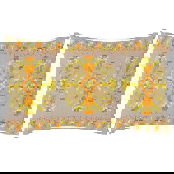 Furn Kalina Embroidered Cushion Cover - Yellow