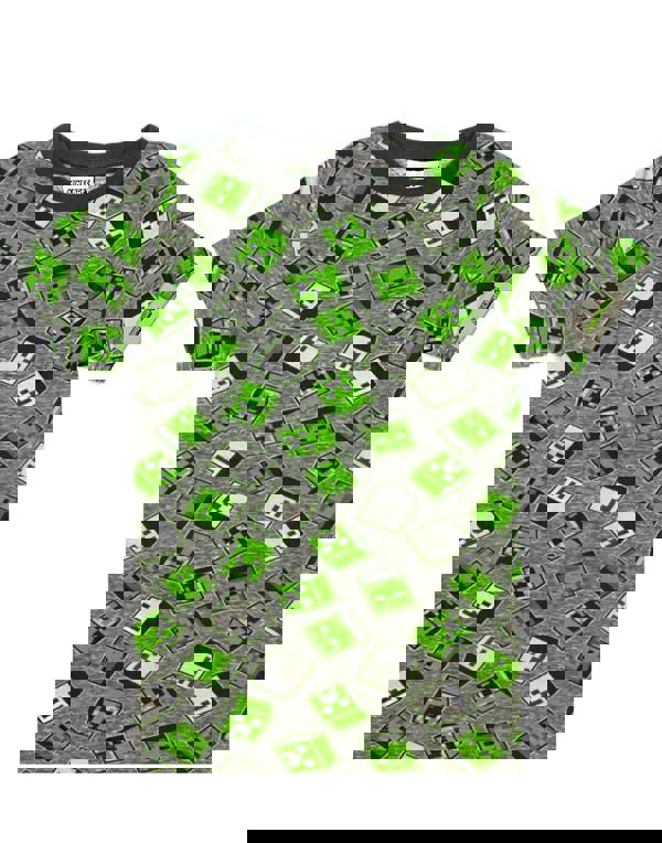 Minecraft Boys Green Creeper & Zombie All-Over Print Short Sleeved T-Shirt