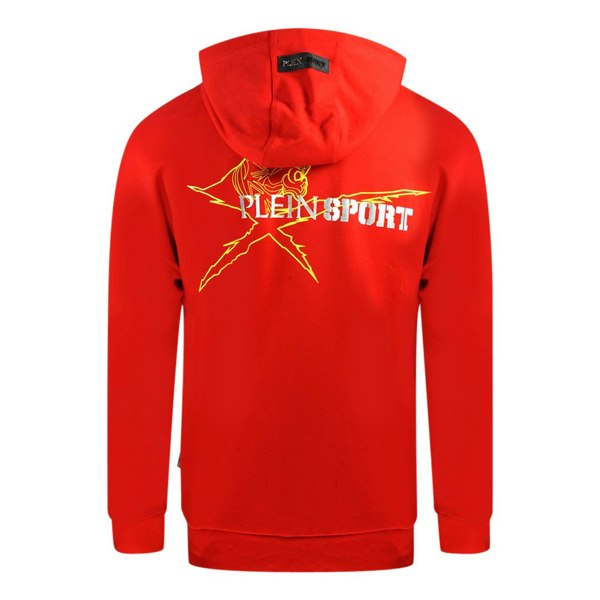 Plein Sport Block Logo On Chest Red Hoodie S