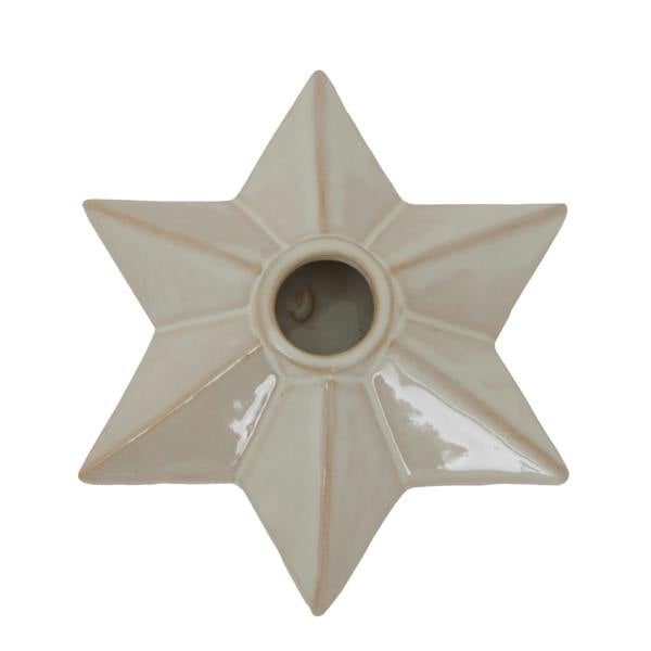 Hill Interiors Ceramic Star Christmas Candle Holder - White - 