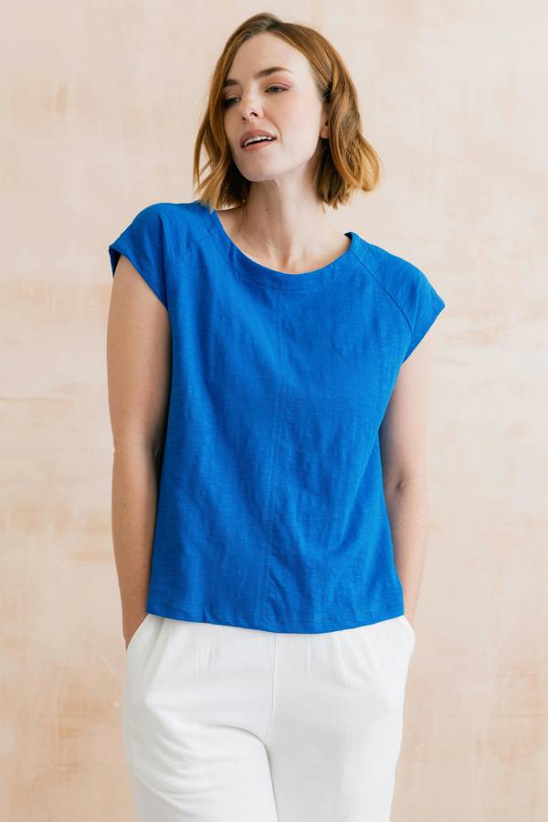 Lily & Me Tidal Organic Cotton T-Shirt Cobalt