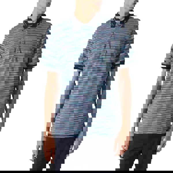 Missoni Short Sleeve Polo Blue And Purple Space Dyed S