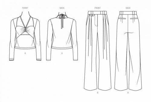 Know Me Sewing Pattern 2053, Tops, Trousers for Women, H5 (6-8-10-12-14) - Intermediate