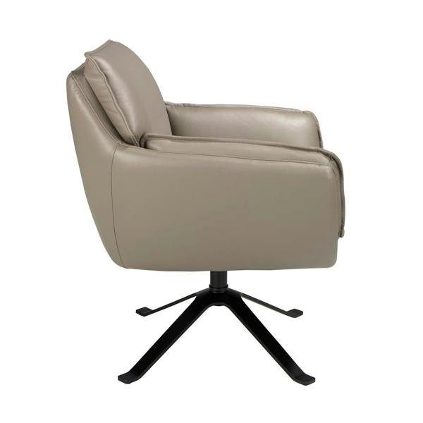 Angel Cerdá Dark grey leather swivel armchair 5125