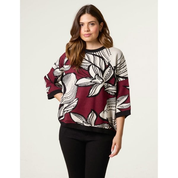 Blue Vanilla Flower Pattern Jumper