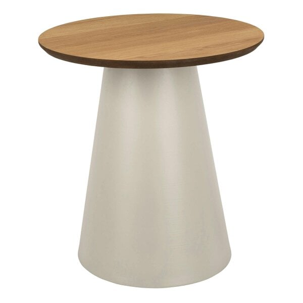 Wyld Haus Hamburg Oak Veneer Coffee Table with Industrial Steel Pillar Base
