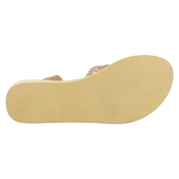 Leather Collection Ladies Leather Collection Low Wedge Weave Slingback Mules