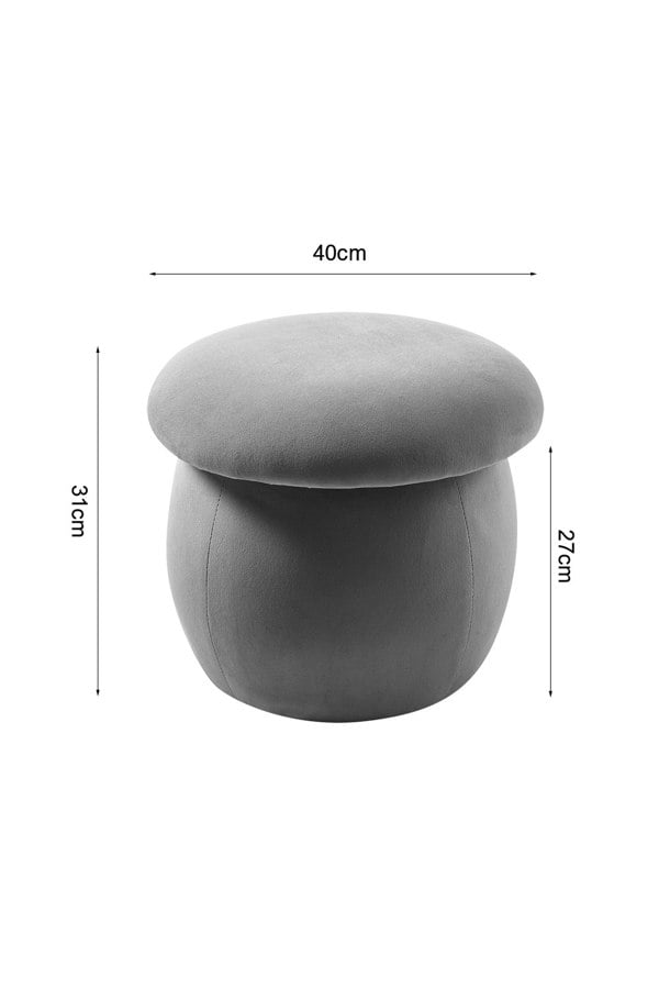 Living and Home Cute Mushroom-Shaped Velvet Pouf Footstool