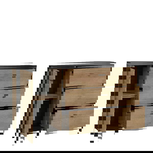 Furniture To Go High Rock Sideboard in Matt Black/Riviera Oak