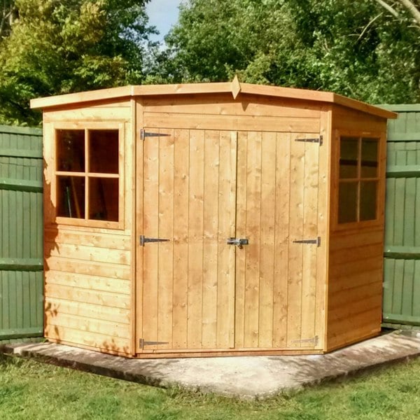 Shire Premium Corner Shed 10x10 2x2" framewood 12mm interlock cladding - Best Shed