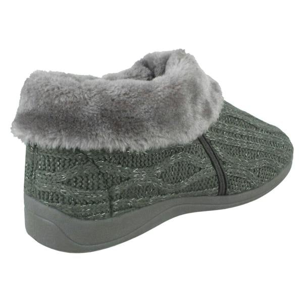 Rose Bank Ladies Rose Bank Memory Foam Knitted Bootee Slipper Karen