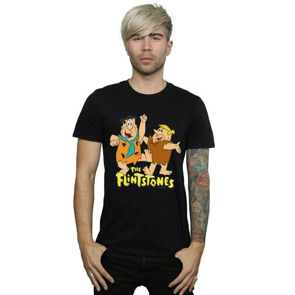 The Flintstones Mens Fred And Barney T-Shirt - Black