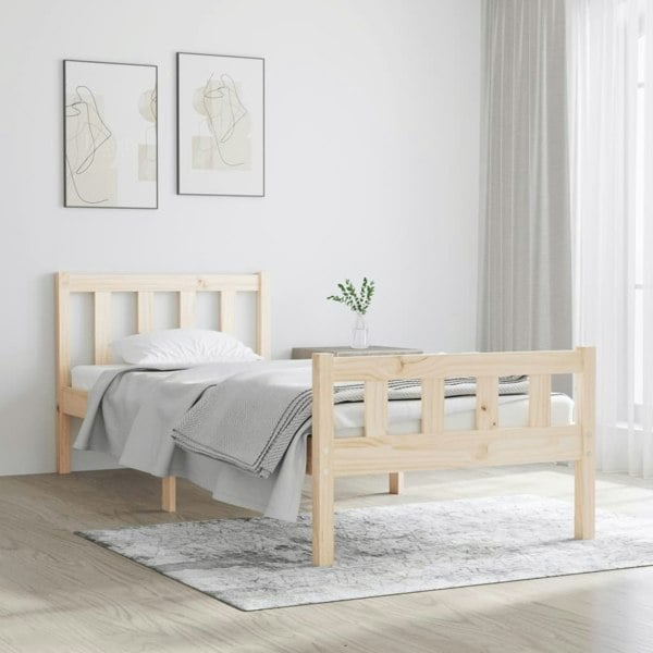 Berkfield Bed Frame Solid Wood 90x190 cm Single