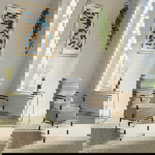 Dorel Home Bookham Accent Chair in Velvet Grey