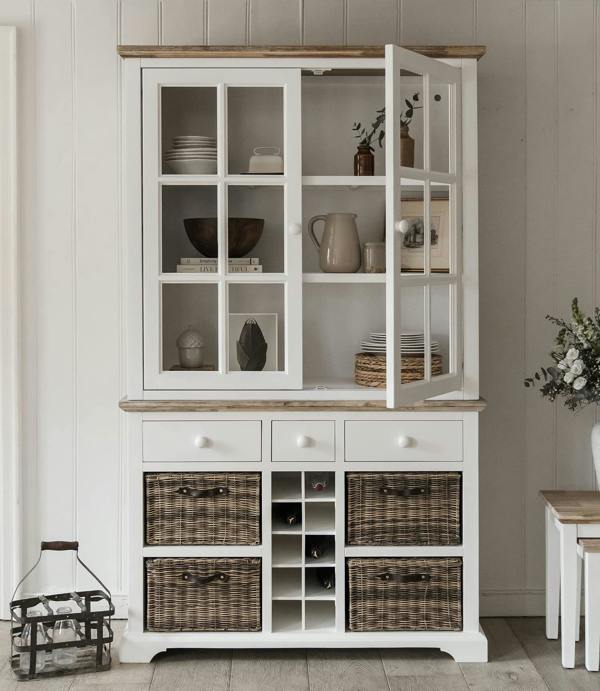 Statement Furniture Florence Display Cabinet with Wine Rack, Drawers and Baskets